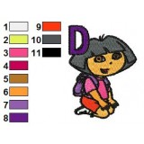Dora The Explorer D Alphabet Embroidery Design